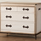 Baxton Studio Benton Vintage White Canvas 4-Drawer Storage Cabinet