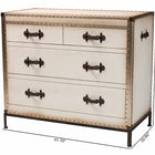 Baxton Studio Benton Vintage White Canvas 4-Drawer Storage Cabinet