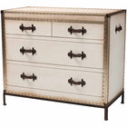 Baxton Studio Benton Vintage White Canvas 4-Drawer Storage Cabinet