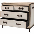 Baxton Studio Benton Vintage White Canvas 4-Drawer Storage Cabinet
