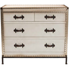 Baxton Studio Benton Vintage White Canvas 4-Drawer Storage Cabinet