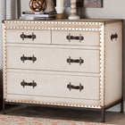 Baxton Studio Benton Vintage White Canvas 4-Drawer Storage Cabinet
