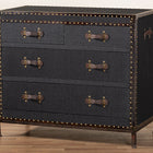 Baxton Studio Benton Vintage Black Canvas 4-Drawer Storage Cabinet