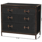 Baxton Studio Benton Vintage Black Canvas 4-Drawer Storage Cabinet