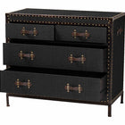 Baxton Studio Benton Vintage Black Canvas 4-Drawer Storage Cabinet