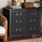 Baxton Studio Benton Vintage Black Canvas 4-Drawer Storage Cabinet