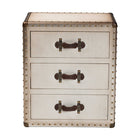 Baxton Studio Mallison Vintage White Canvas 3-Drawer End Table