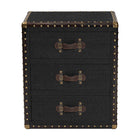 Baxton Studio Mallison Vintage Black Canvas 3-Drawer End Table