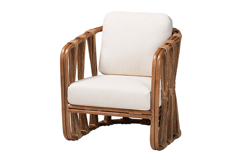 bali & pari Westham Bohemian Natural Rattan and Seagrass Arm Chair