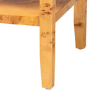 bali & pari Ghina Modern and Contemporary Natural Light Mappa Real Burl Wood 1-Drawer Nightstand