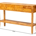 bali & pari Ghina Modern and Contemporary Natural Light Mappa Real Burl Wood 2-Drawer Console Table