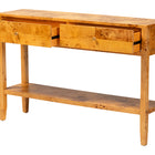 bali & pari Ghina Modern and Contemporary Natural Light Mappa Real Burl Wood 2-Drawer Console Table