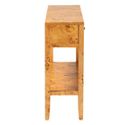 bali & pari Ghina Modern and Contemporary Natural Light Mappa Real Burl Wood 2-Drawer Console Table