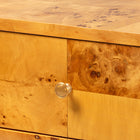 bali & pari Ghina Modern and Contemporary Natural Light Mappa Real Burl Wood 2-Drawer Console Table