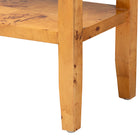 bali & pari Ghina Modern and Contemporary Natural Light Mappa Real Burl Wood 2-Drawer Console Table