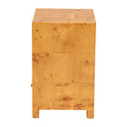 bali & pari Camira Modern and Contemporary Natural Light Mappa Real Burl Wood 1-Drawer Nightstand