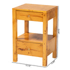 bali & pari Azmi Modern and Contemporary Natural Light Mappa Real Burl Wood 2-Drawer Nightstand