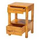 bali & pari Azmi Modern and Contemporary Natural Light Mappa Real Burl Wood 2-Drawer Nightstand