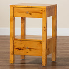 bali & pari Azmi Modern and Contemporary Natural Light Mappa Real Burl Wood 2-Drawer Nightstand