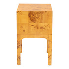 bali & pari Kayla Modern and Contemporary Natural Light Mappa Real Burl Wood 2-Drawer Nightstand