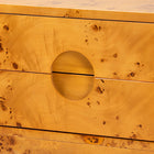 bali & pari Kayla Modern and Contemporary Natural Light Mappa Real Burl Wood 2-Drawer Nightstand