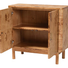 bali & pari Latika Modern and Contemporary Natural Mappa Real Burl Wood Storage Cabinet