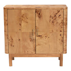 bali & pari Latika Modern and Contemporary Natural Mappa Real Burl Wood Storage Cabinet