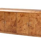 bali & pari Valora Modern and Contemporary Natural Mappa Real Burl Wood 4-Door Sideboard Buffet