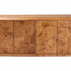 bali & pari Valora Modern and Contemporary Natural Mappa Real Burl Wood 4-Door Sideboard Buffet