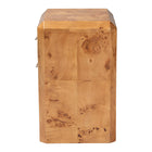 bali & pari Nebu Modern and Contemporary Natural Mappa Real Burl Wood Nightstand
