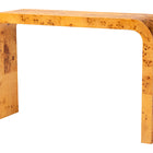 bali & pari Revelle Modern and Contemporary Natural Light Mappa Real Burl Wood Console Table