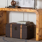 bali & pari Revelle Modern and Contemporary Natural Light Mappa Real Burl Wood Console Table