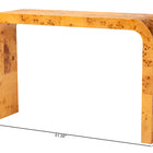 bali & pari Revelle Modern and Contemporary Natural Light Mappa Real Burl Wood Console Table