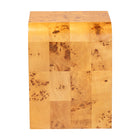 bali & pari Revelle Modern and Contemporary Natural Light Mappa Real Burl Wood End Table