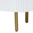 bali & pari Beyla Mid-Century White Fluted Wood and Gold Metal 3-Drawer Dresser