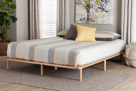 Baxton Studio Calhoun Japandi Queen Size Bed Frame