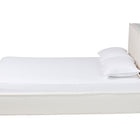 Baxton Studio Laverick Modern Cream Boucle Queen Platform Bed with Border Piping