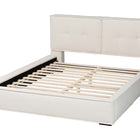Baxton Studio Laverick Modern Cream Boucle Queen Platform Bed with Border Piping