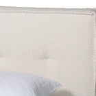 Baxton Studio Laverick Modern Cream Boucle Queen Platform Bed with Border Piping