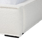 Baxton Studio Laverick Modern Cream Boucle Queen Platform Bed with Border Piping