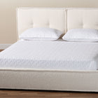 Baxton Studio Laverick Modern Cream Boucle Queen Platform Bed with Border Piping