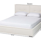 Baxton Studio Laverick Modern Cream Boucle Queen Platform Bed with Border Piping