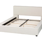 Baxton Studio Bardia Modern Cream Boucle Queen Platform Bed with Wide Railing