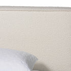 Baxton Studio Bardia Modern Cream Boucle Queen Platform Bed with Wide Railing