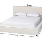 Baxton Studio Bardia Modern Cream Boucle Queen Platform Bed with Wide Railing