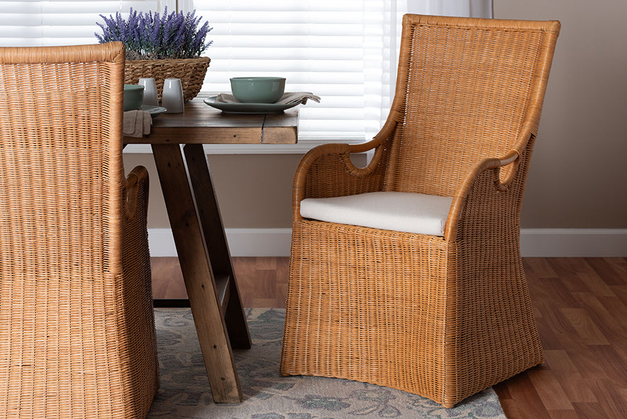 bali & pari Amsterdam Bohemian Light Honey Rattan Dining Chair