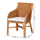 bali & pari Carolyn Bohemian Light Honey Rattan Dining Chair
