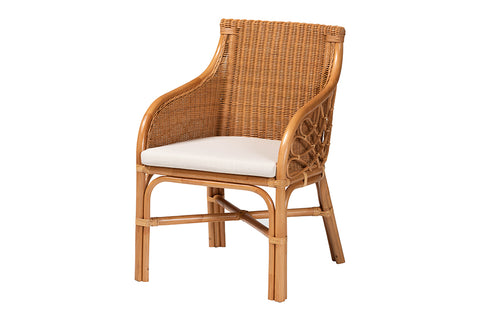 bali & pari Carolyn Bohemian Light Honey Rattan Dining Chair