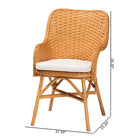 bali & pari Celsie Bohemian Light Honey Rattan Dining Chair