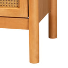 Baxton Studio Jenn Golden Brown Wood Japandi 2-Drawer Nightstand with Distressed-Finished Rattan